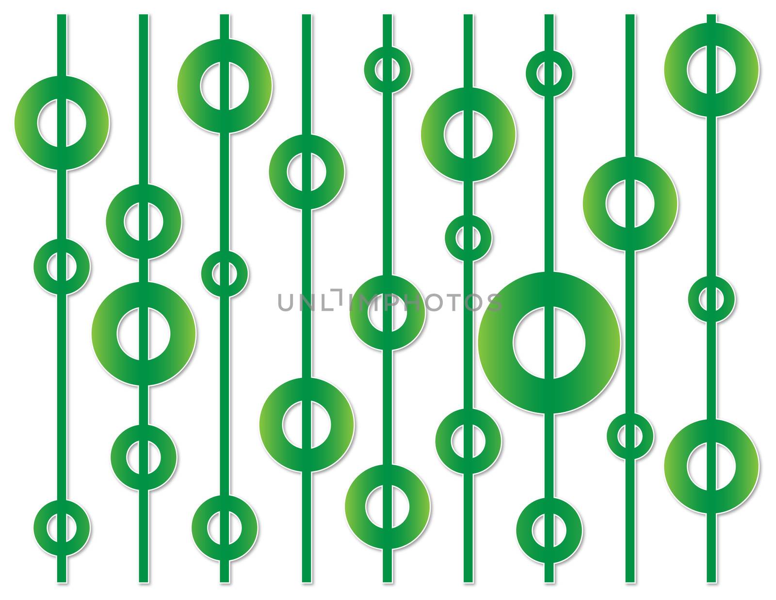 background of green circles on the straw unevenly distributed