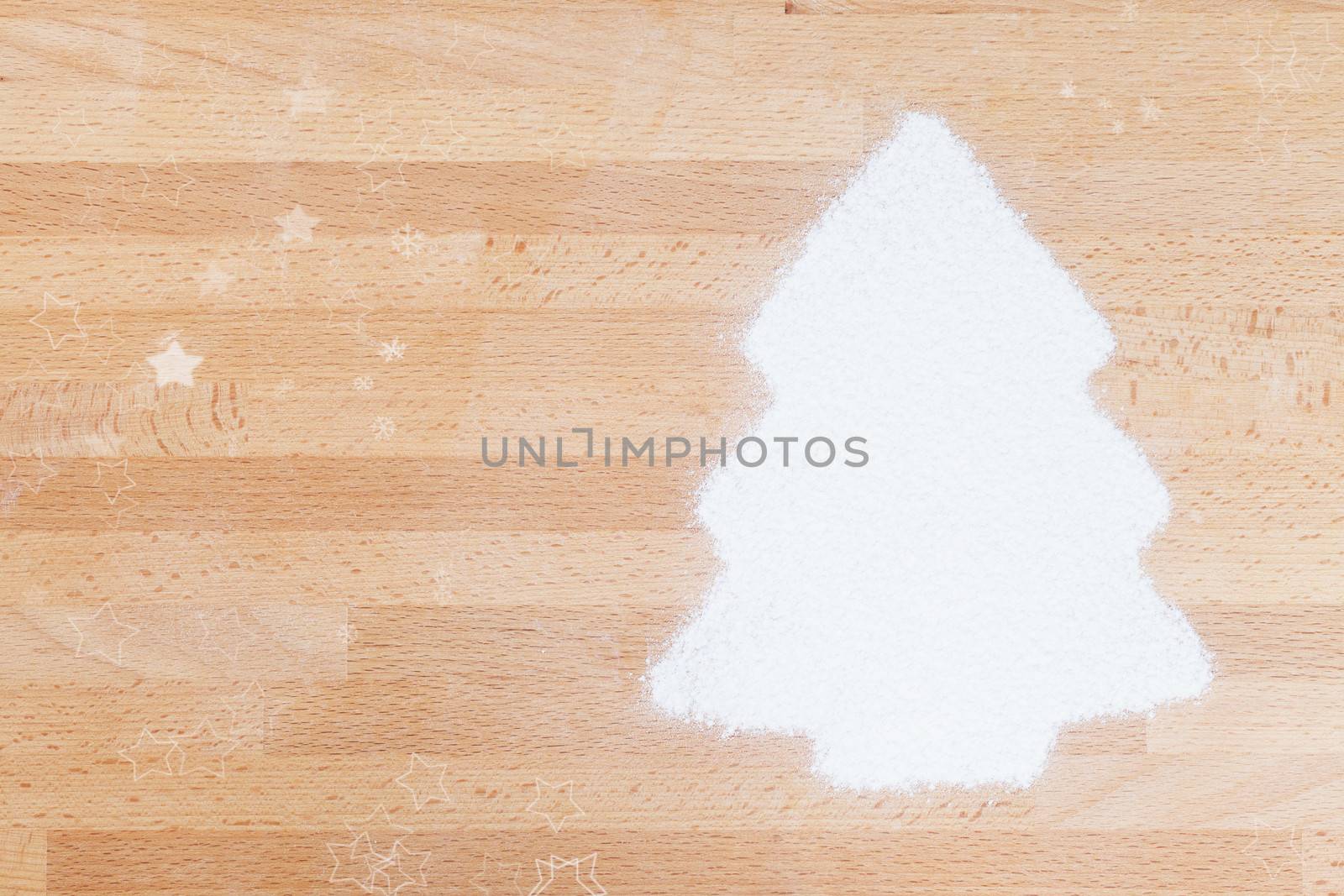 flour in shape of a christmas tree by RobStark