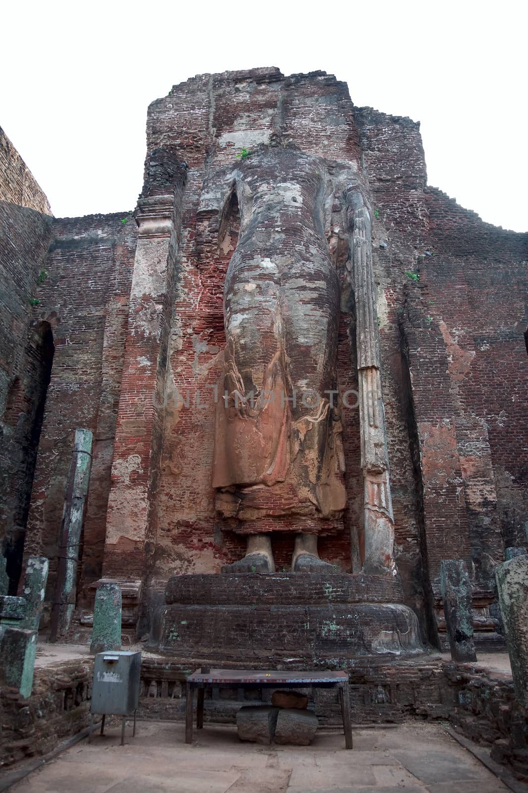 The ruined standing Buddha statue with app. 8m height, Polonnaruwa (ancient Sri Lanka's capital), Sri Lanka