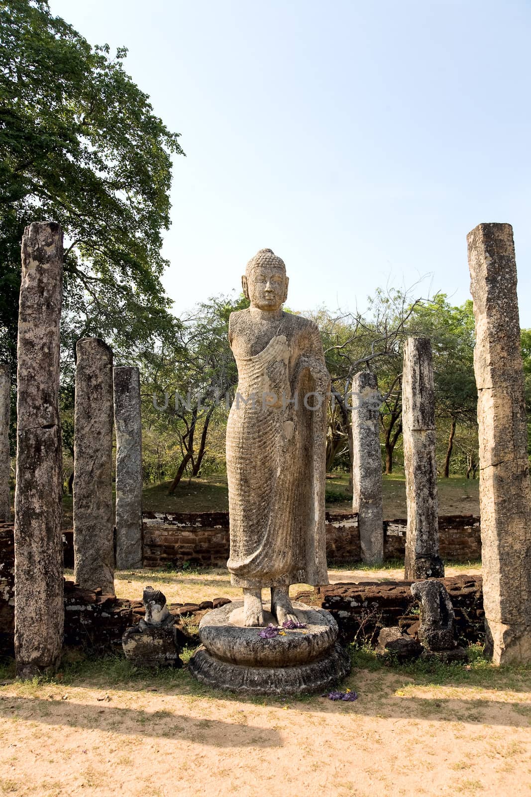 Ancient Buddha statue  in Polonnaruwa - vatadage temple, Sri lan by foryouinf