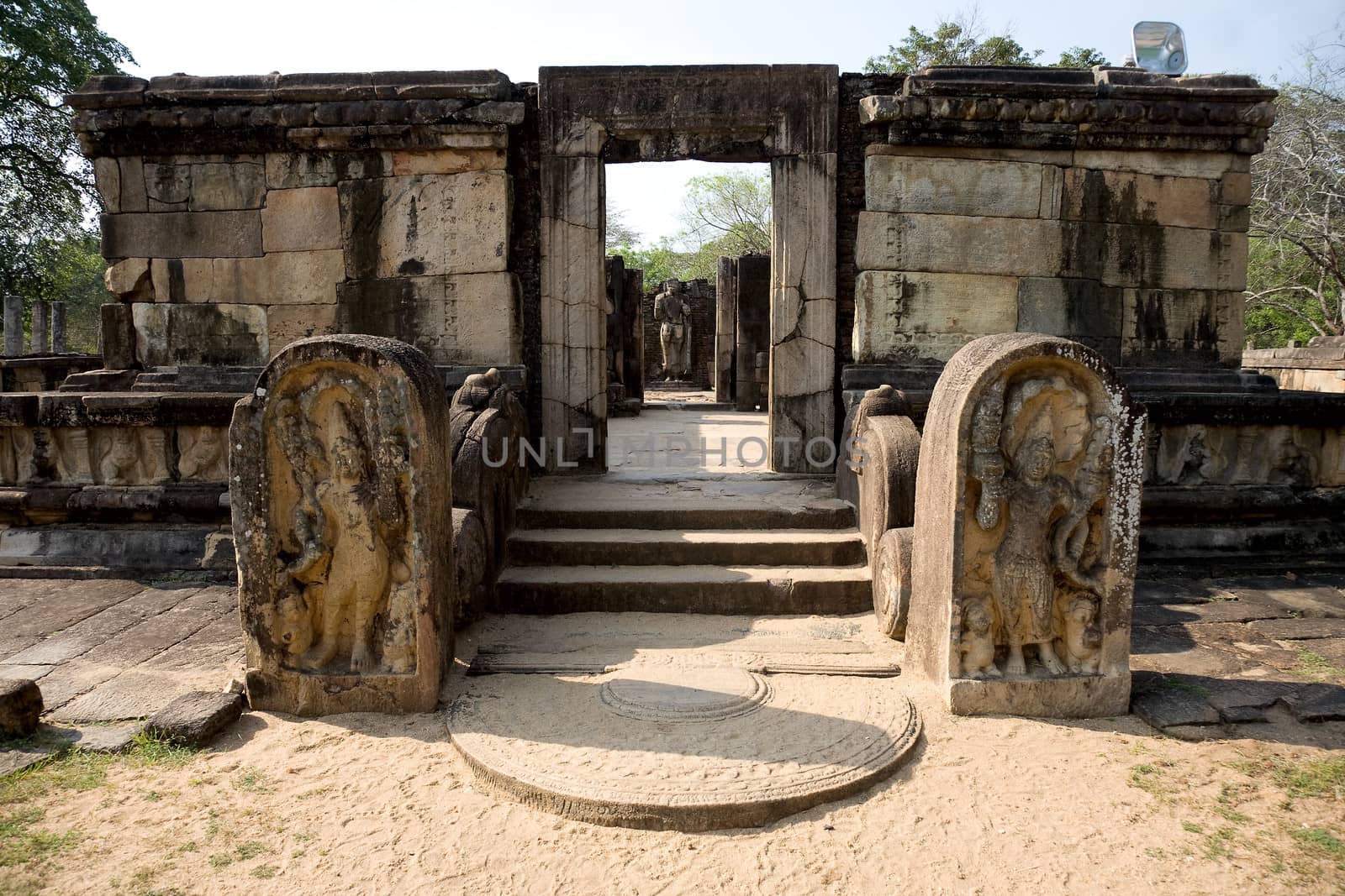 Ancient Buddha statue  in Polonnaruwa - vatadage temple, UNESCO World Heritage ,Sri Lanka 