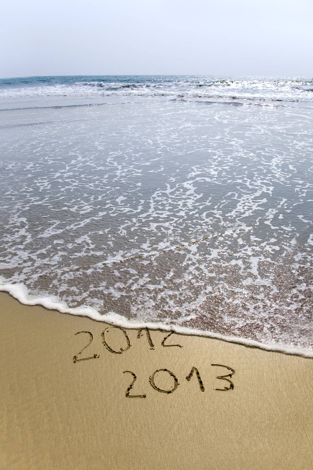 2012 and 2013 written in sand by foryouinf