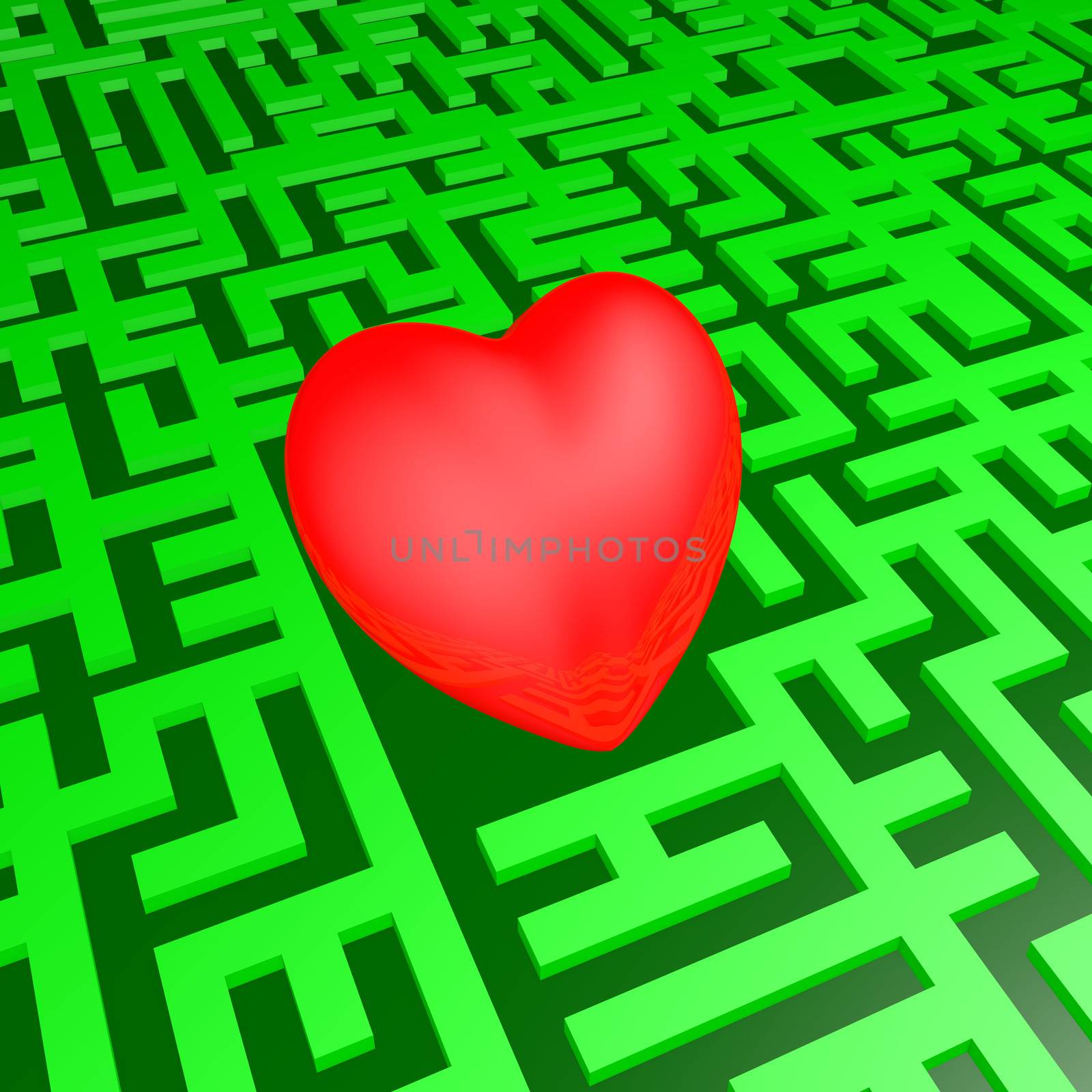 Heart in green labyrinth by dengess