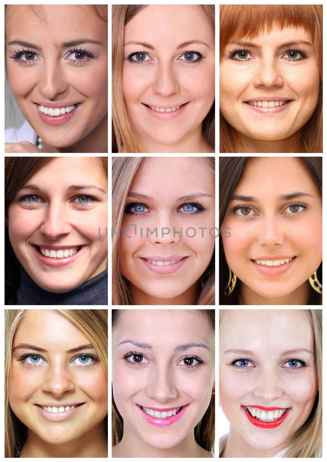 Collage beautiful young women