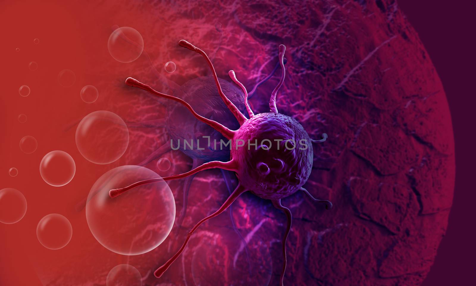 cancer cell made in 3d software