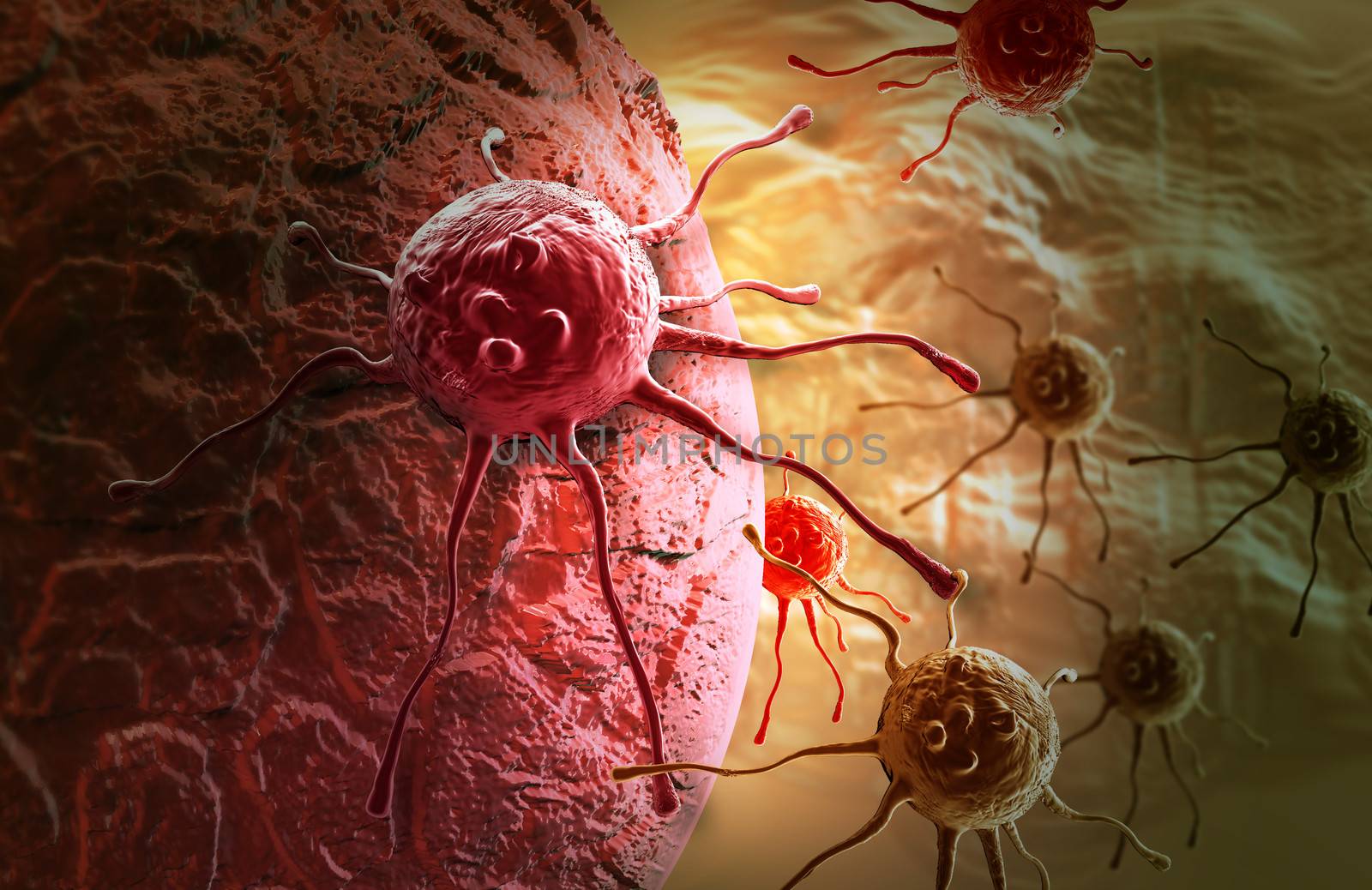 cancer cell made in 3d software