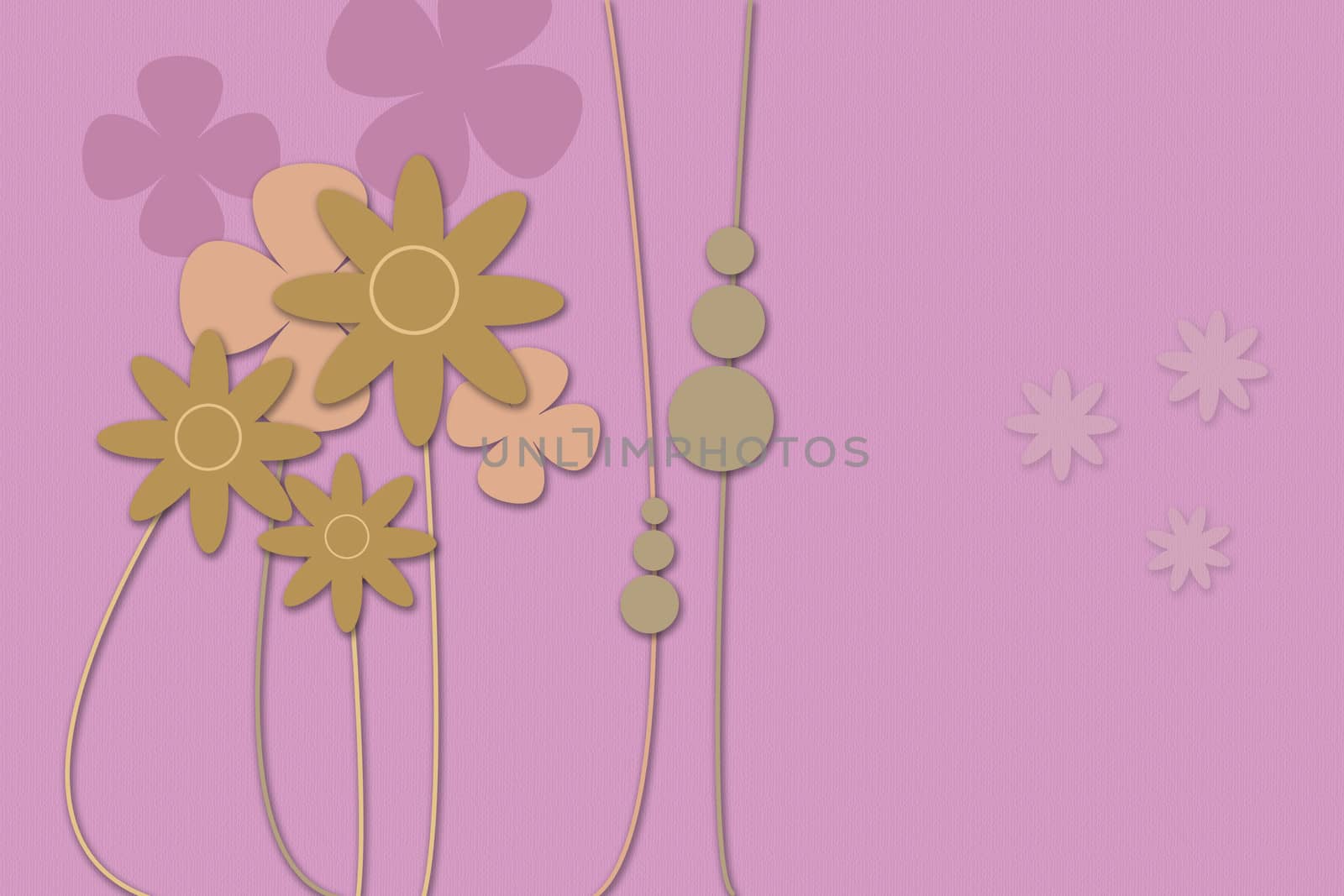 Delicate garden in abstract style.