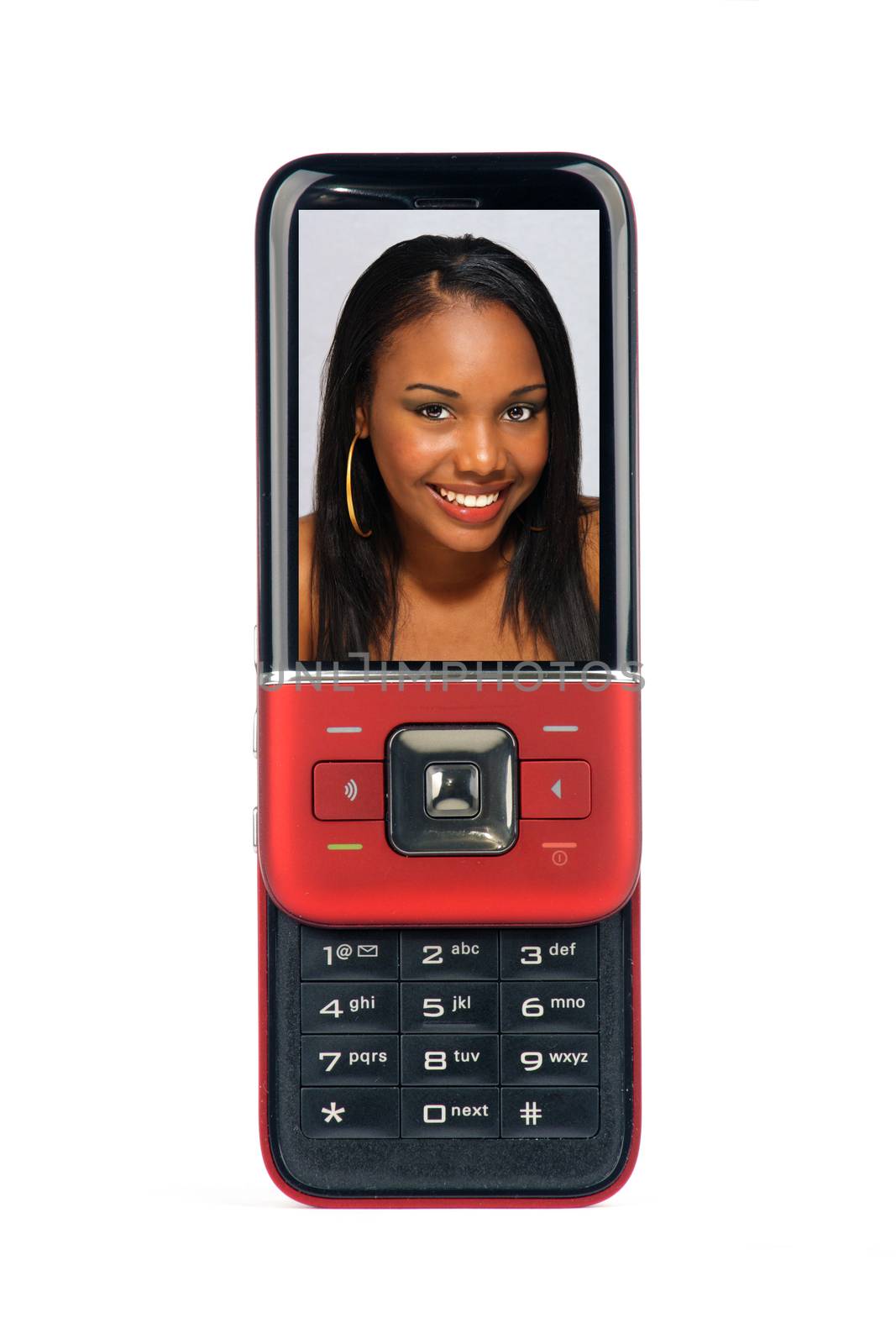 Cell Phone with Beautiful Haitian Girl  by csproductions