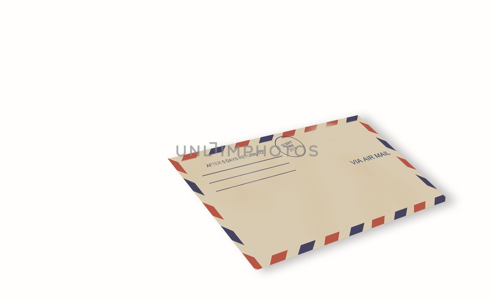 Letter air mail isolated on white made in 3d software