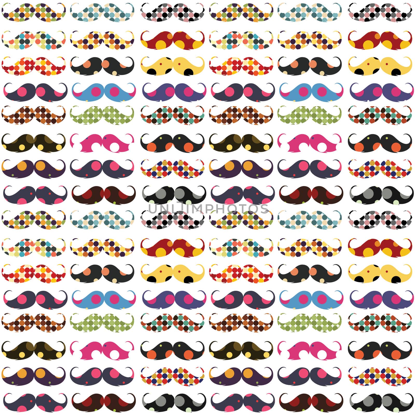 Mustache pattern with polka dots by nadil