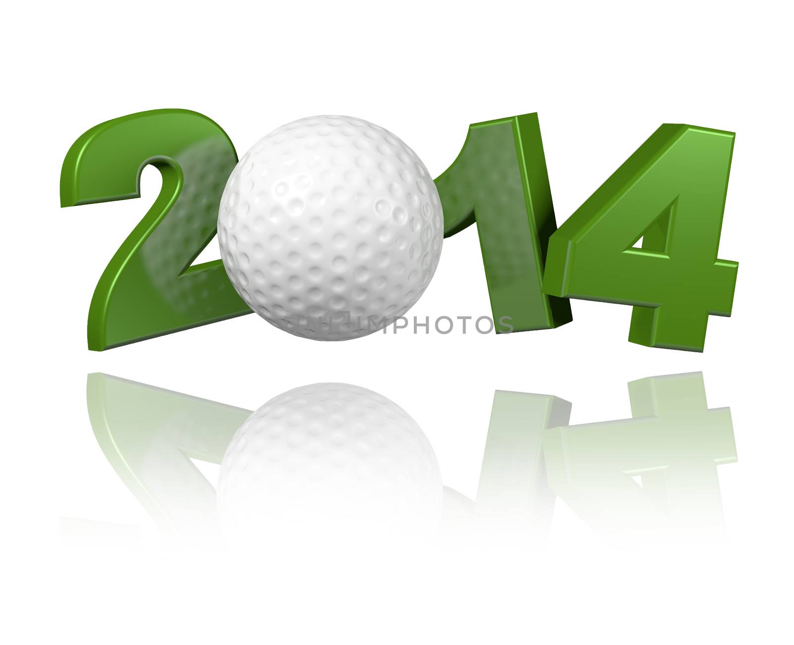 Golf 2014 design with a White Background