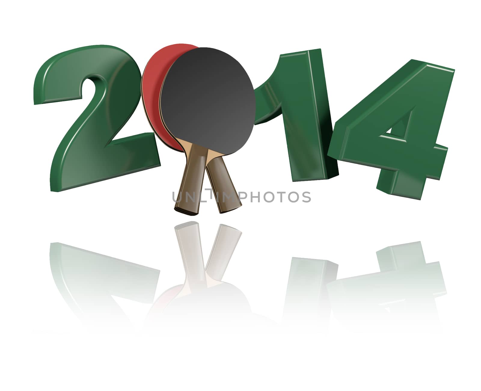 Table Tennis 2014 Design with a White Background