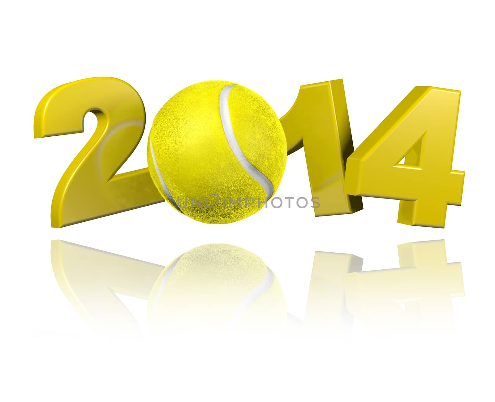 Tennis 2014 design with a White Background