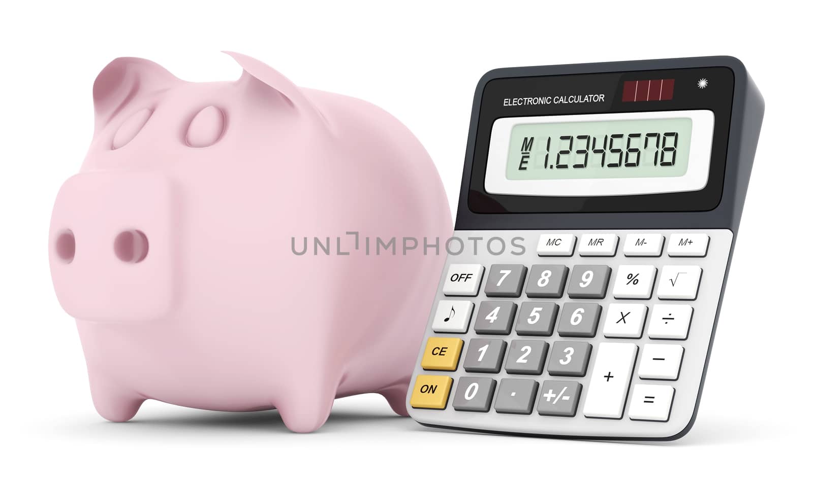 Modern office calculator on a white background
