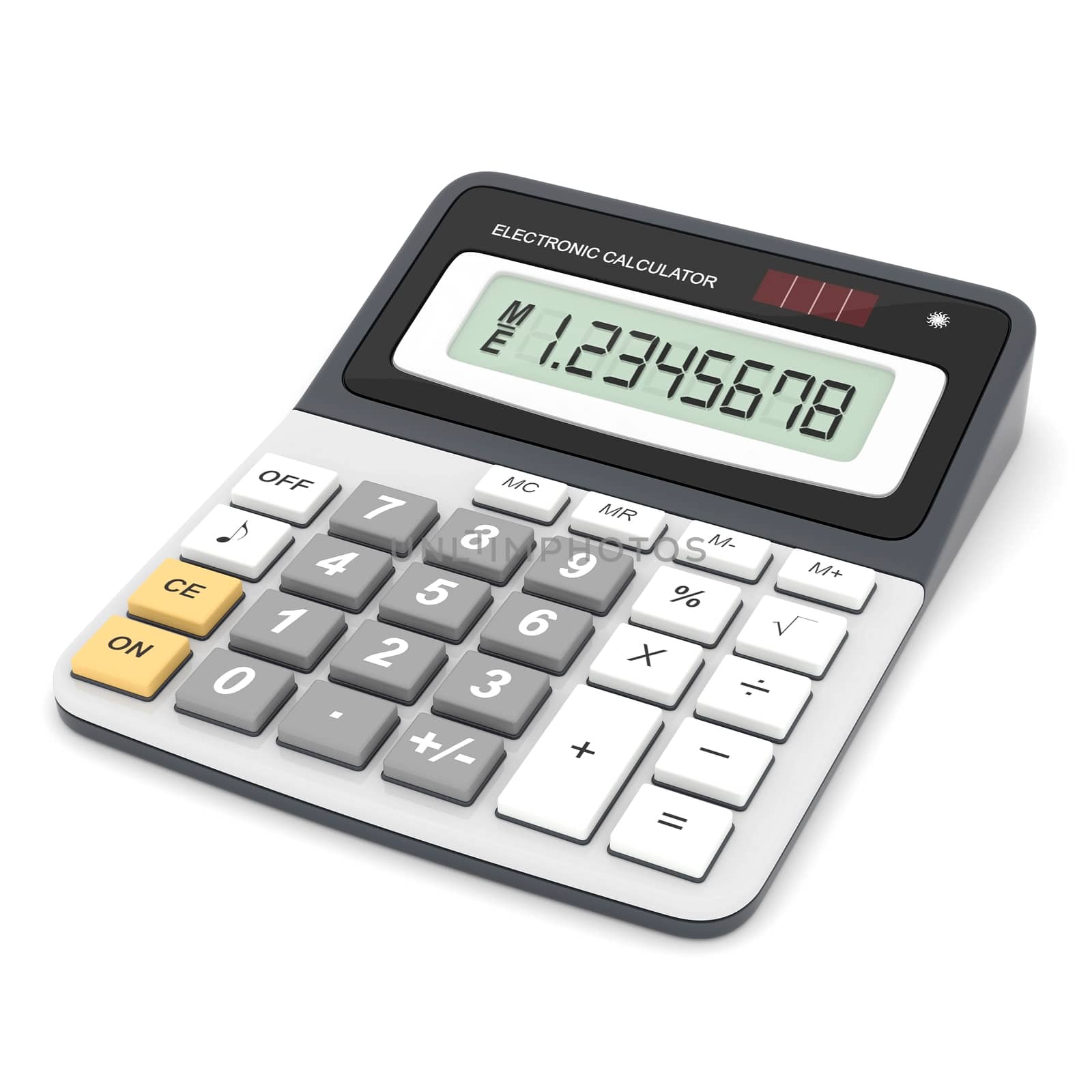 Modern office calculator on a white background