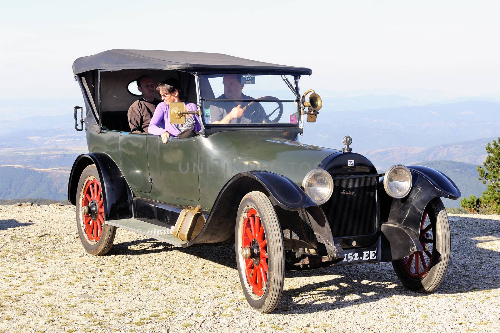 old buick in France to the summit of Mont Aigoual