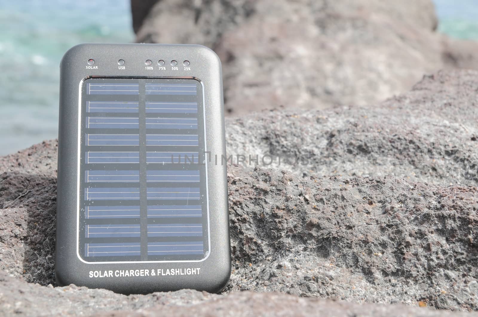 Portable Small Solar Panel near the Atlantic Ocean