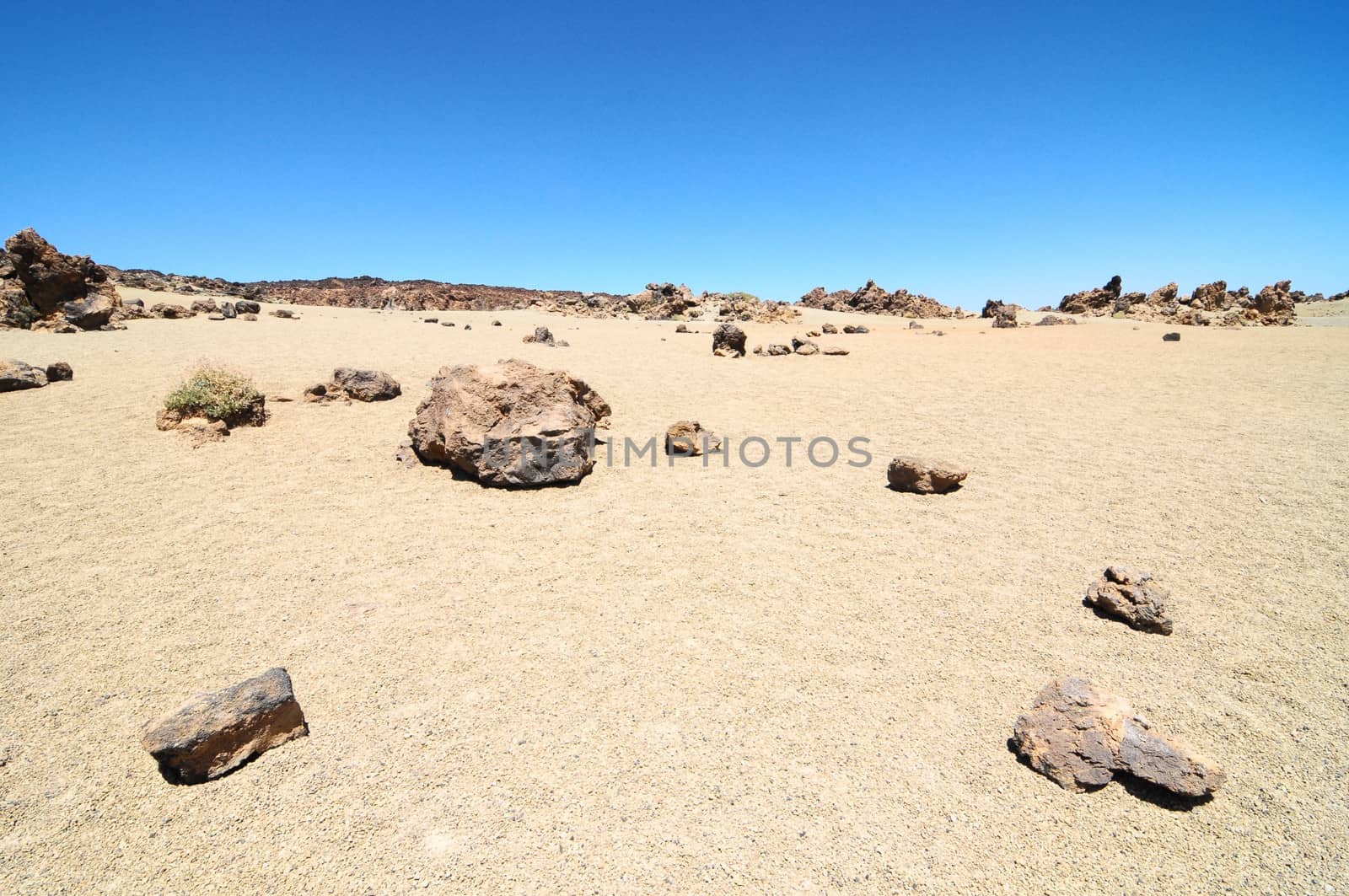 Sand and Rocks Desert on Teide Volcano, in Canary Islands, Spain