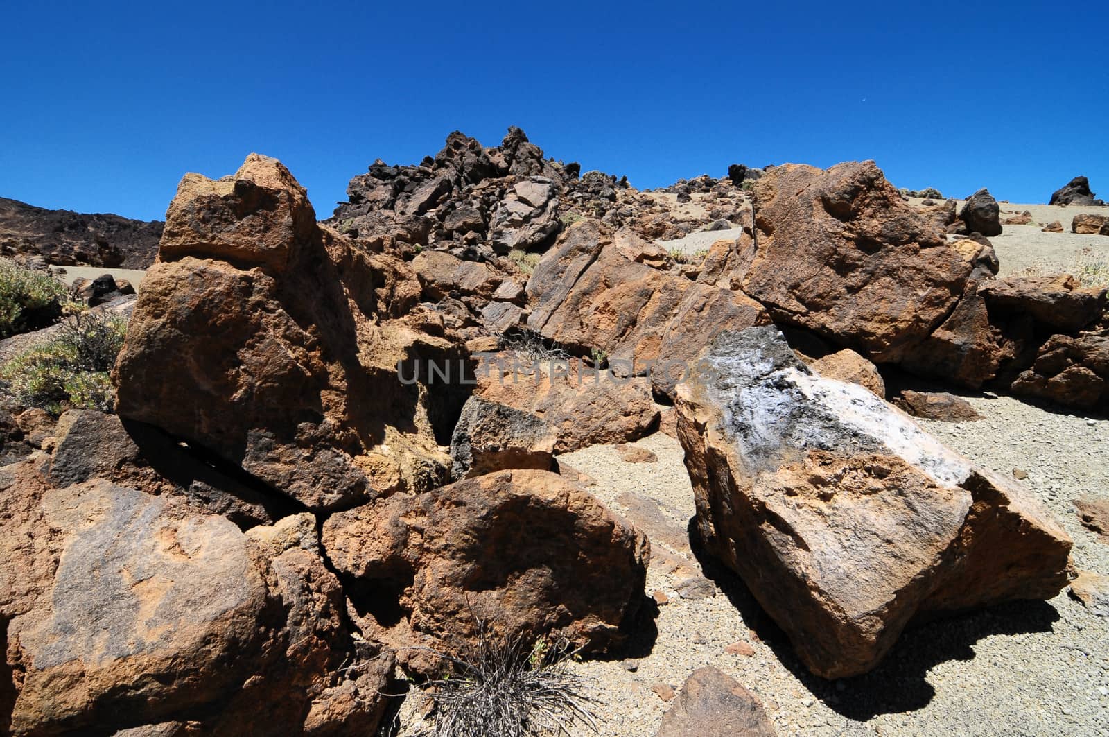 Sand and Rocks Desert on Teide Volcano, in Canary Islands, Spain