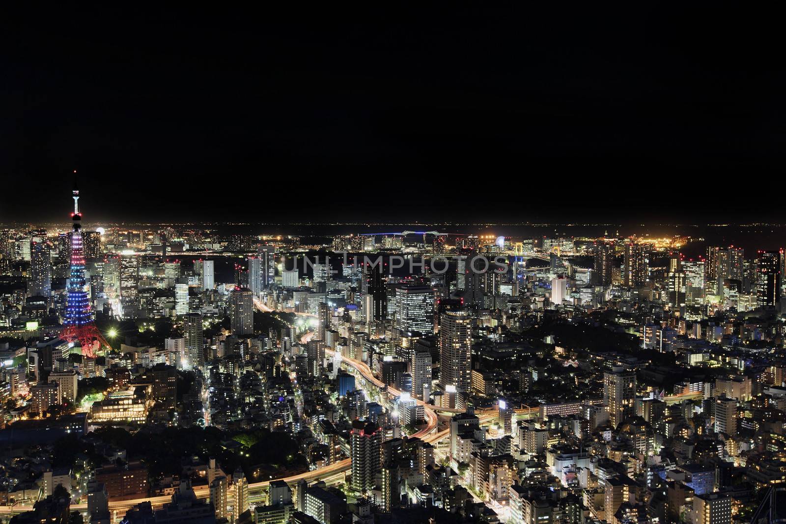 View from Roppongi Hills over Tokyo city at sunset