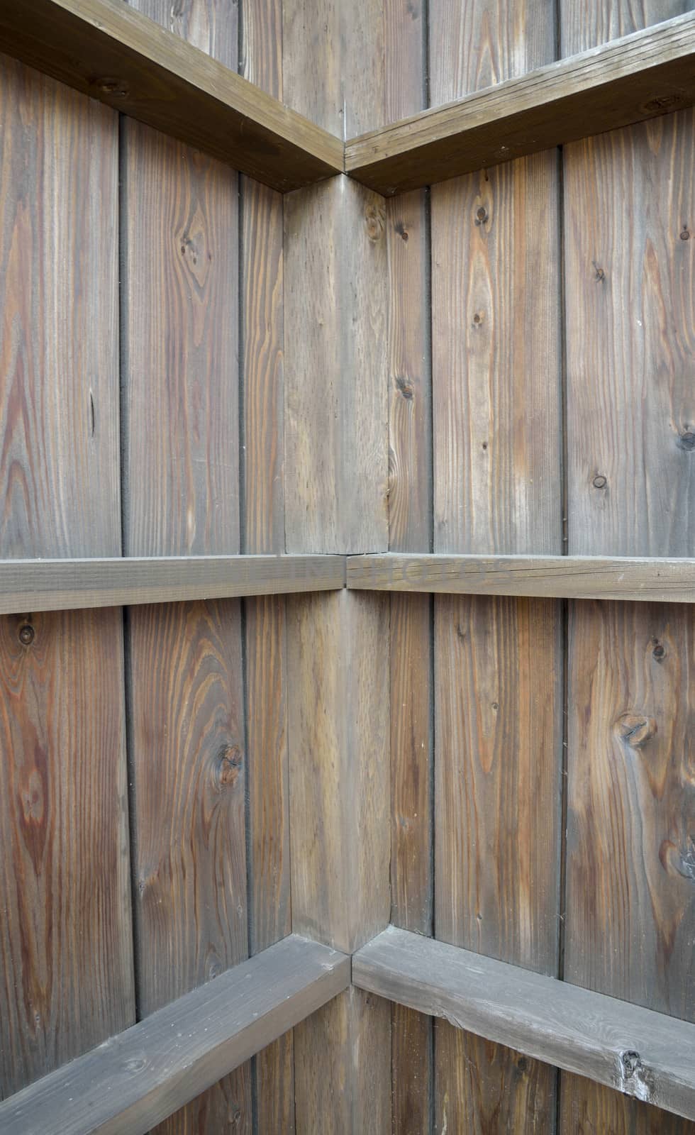 Corner of wooden wall