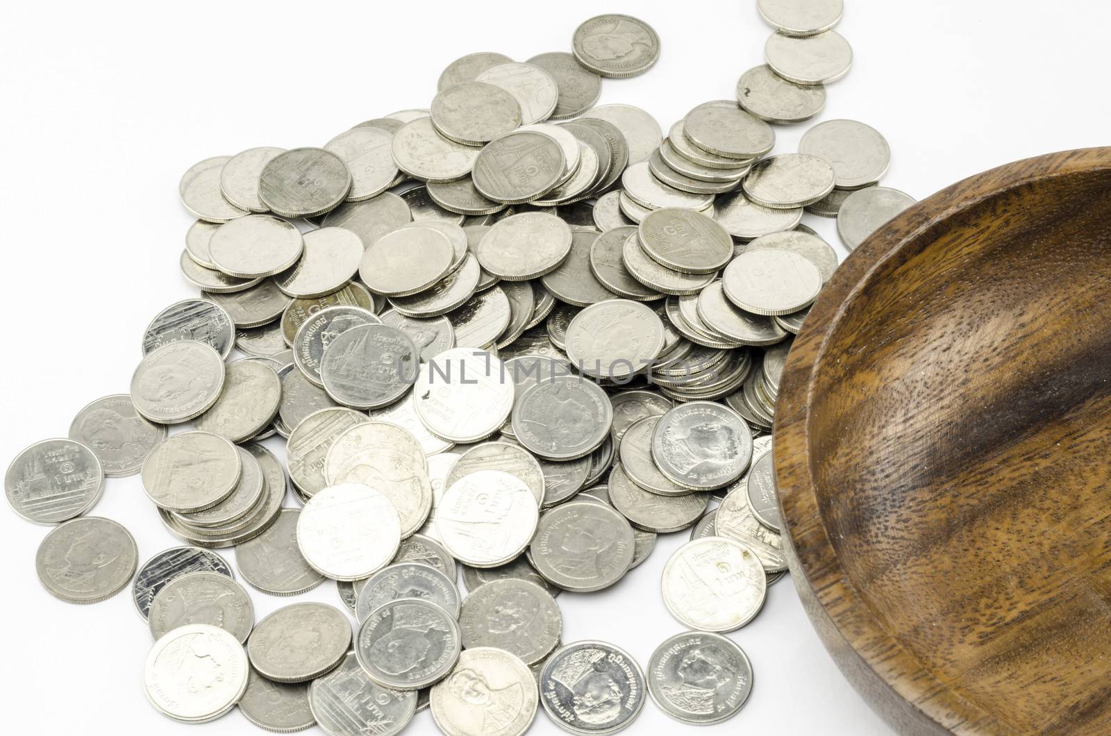 silver coin isolated on white background