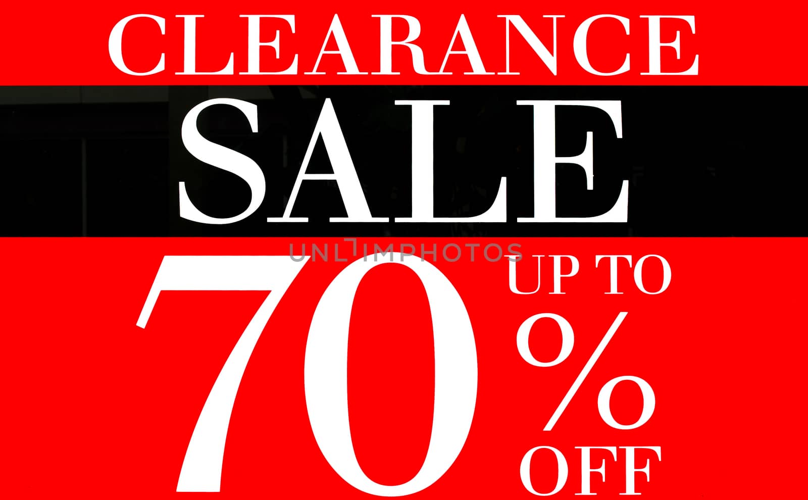 Clearance Sale up to 70 Percents Promotion Label