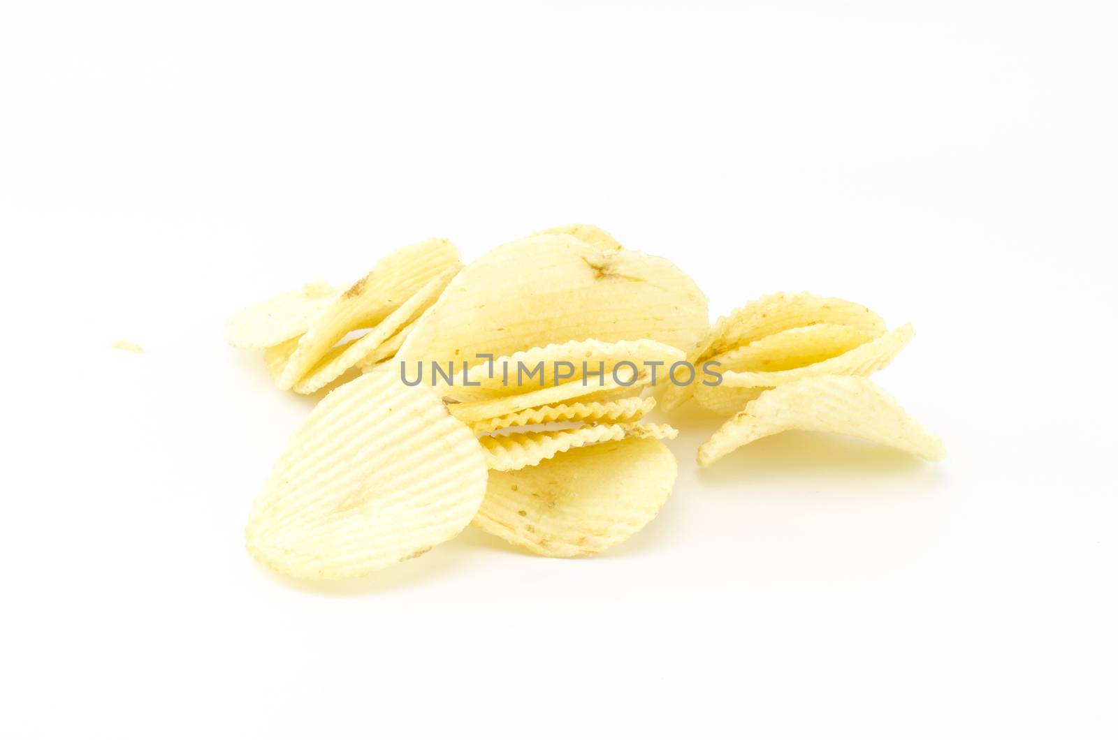 snack potato chips isolated on white background