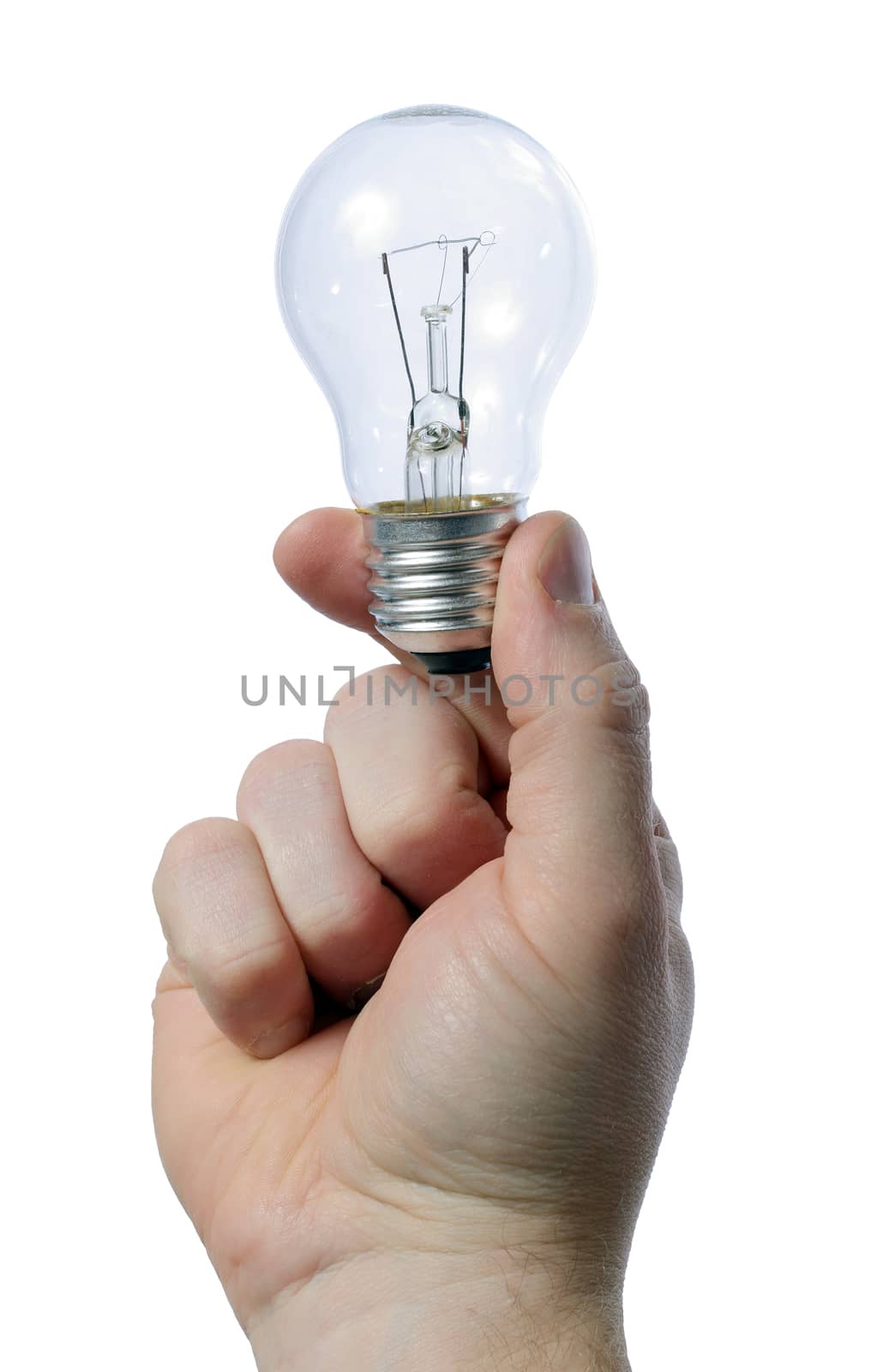 holding light bulb by hyrons