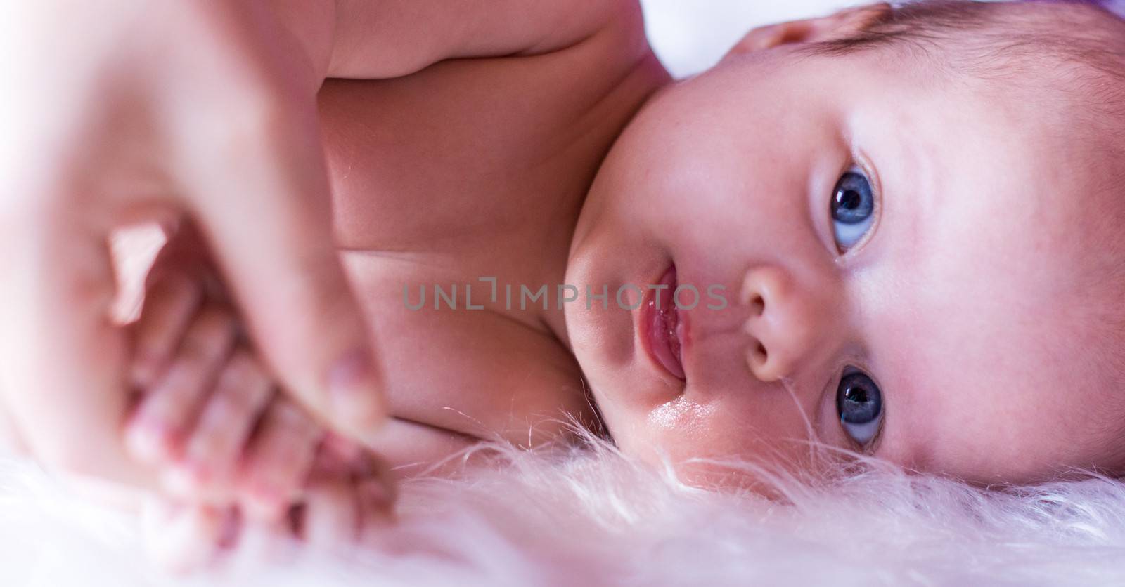 Close-up portrait of adorable baby by natochka