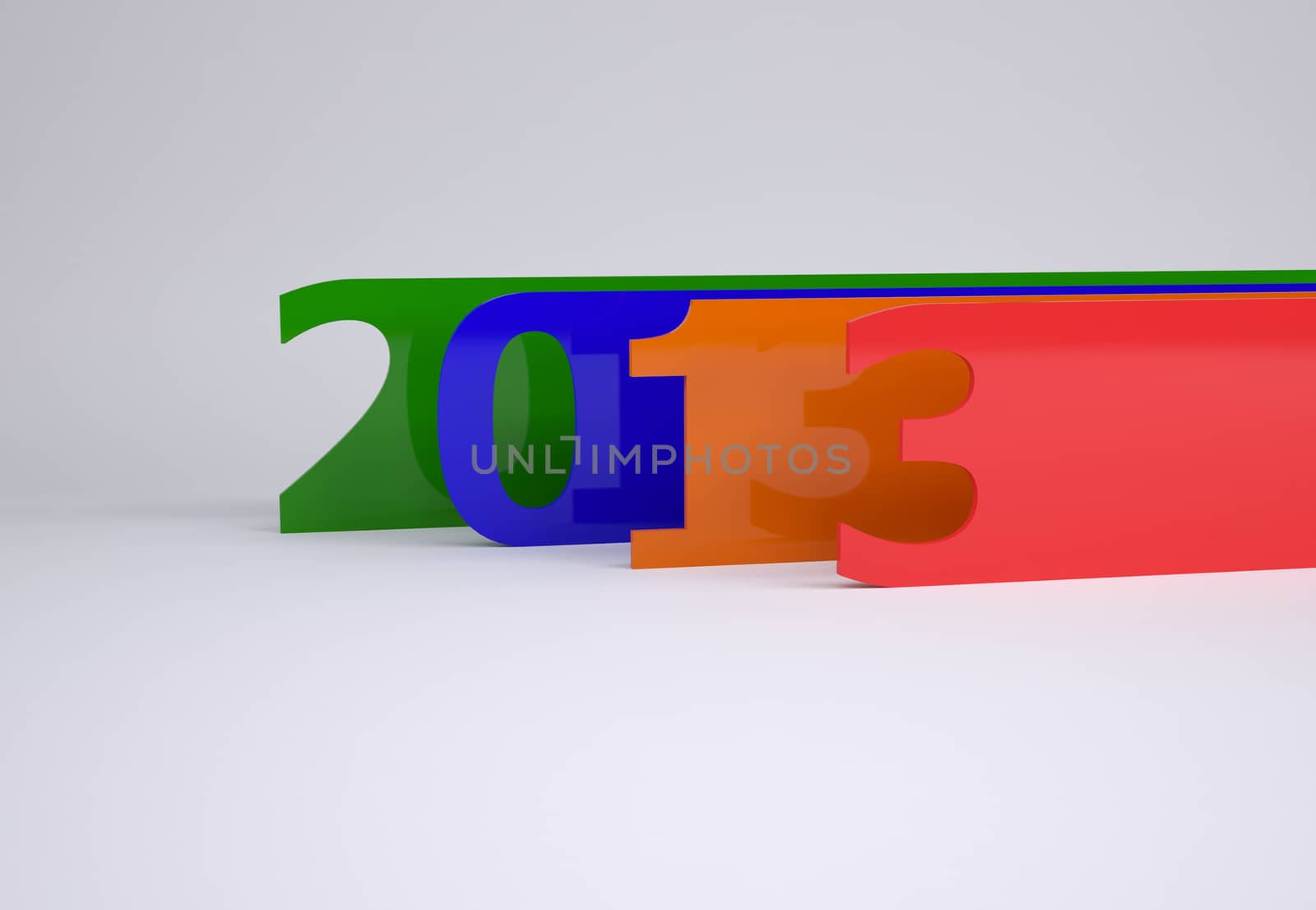 3D text of year 2013 for happy new year