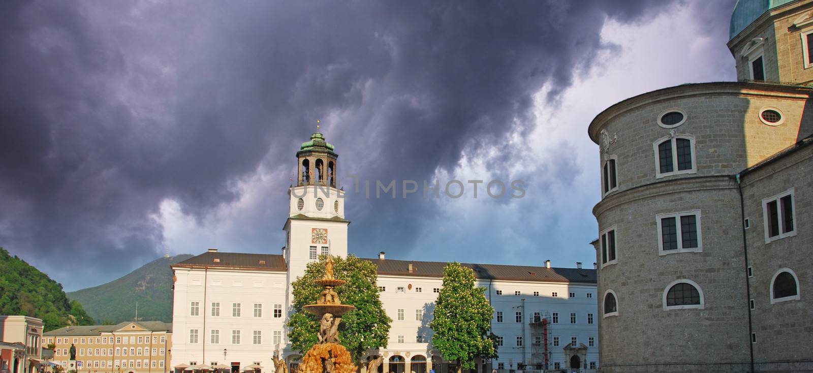 Storm approaching Salzburg in Austria