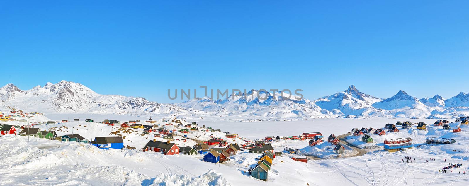 Tasiilaq panorama  in winter time
