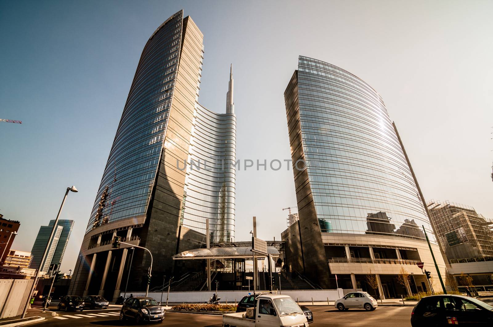 business building in the city