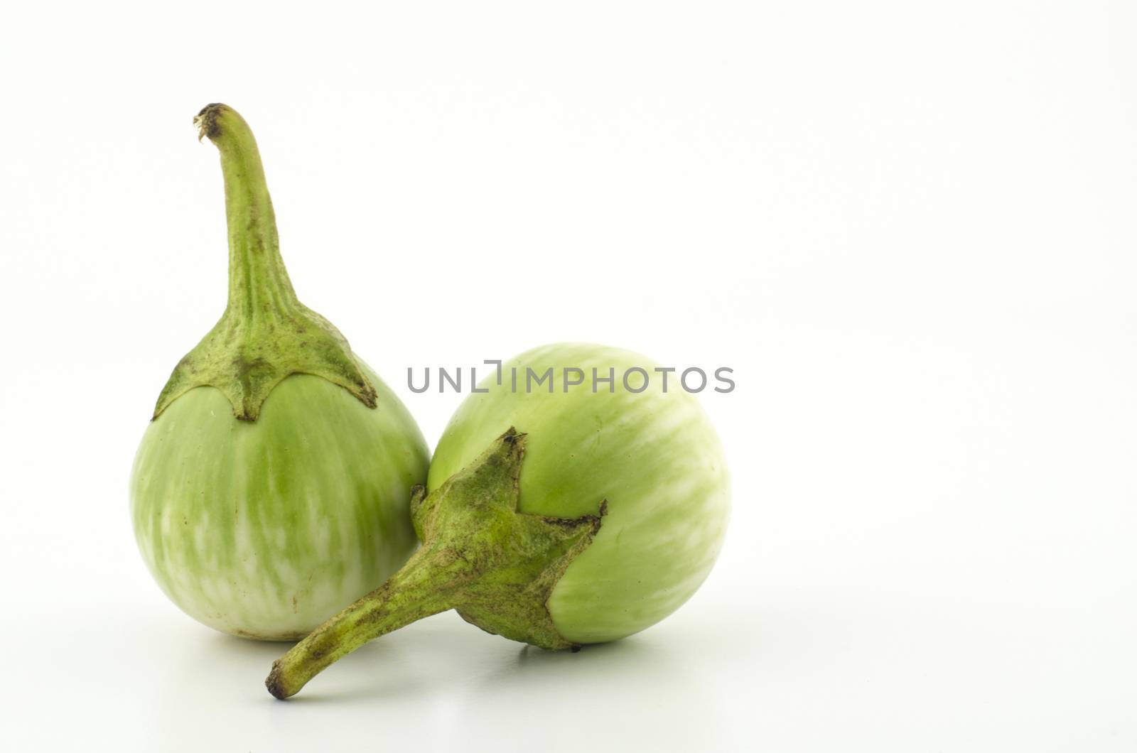 two eggplant vegetable isolated on white background