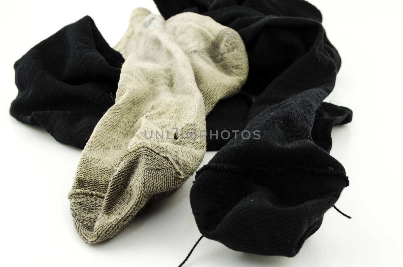 dirty sock isolated on white background by ammza12