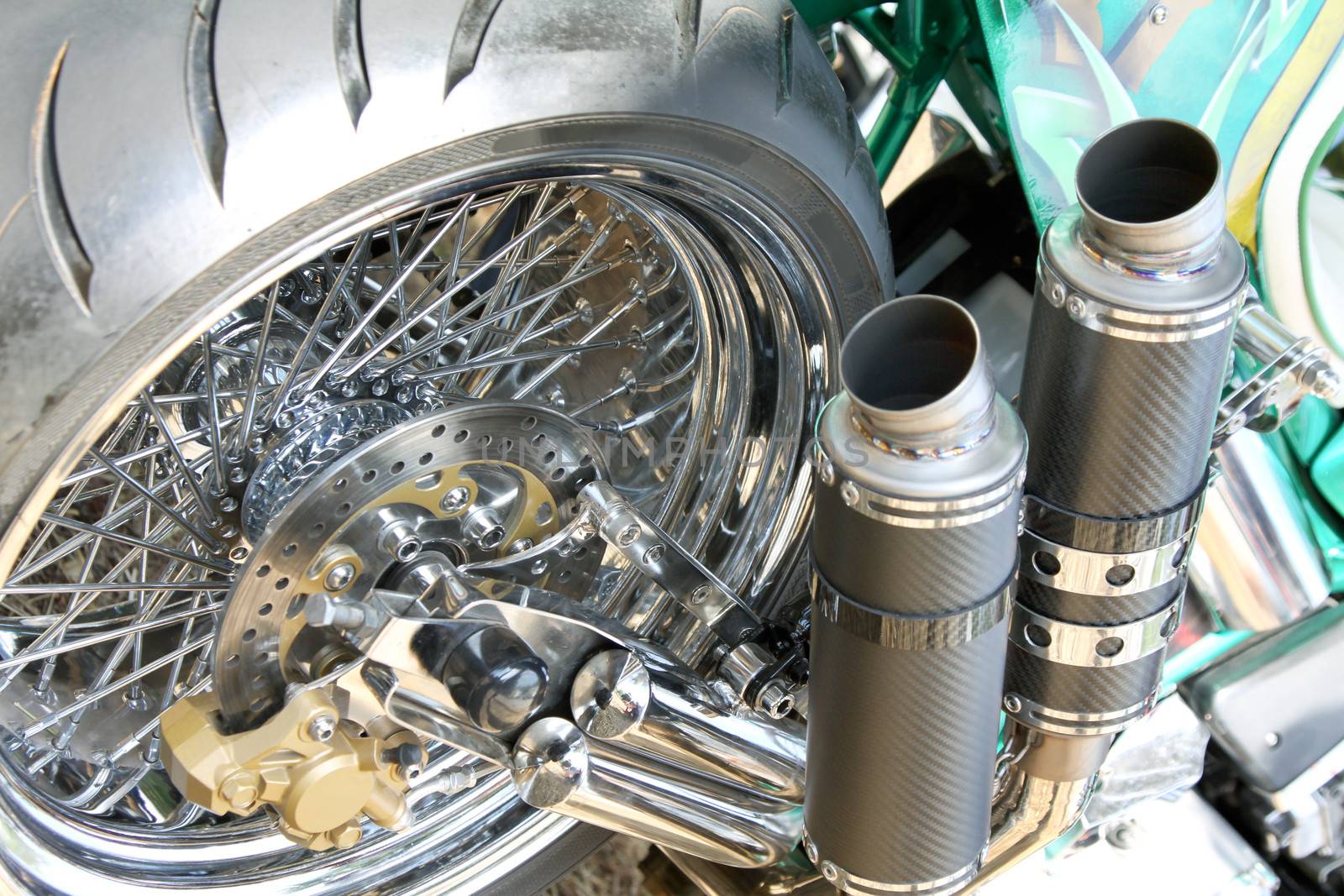 a rear view of a motorcycle