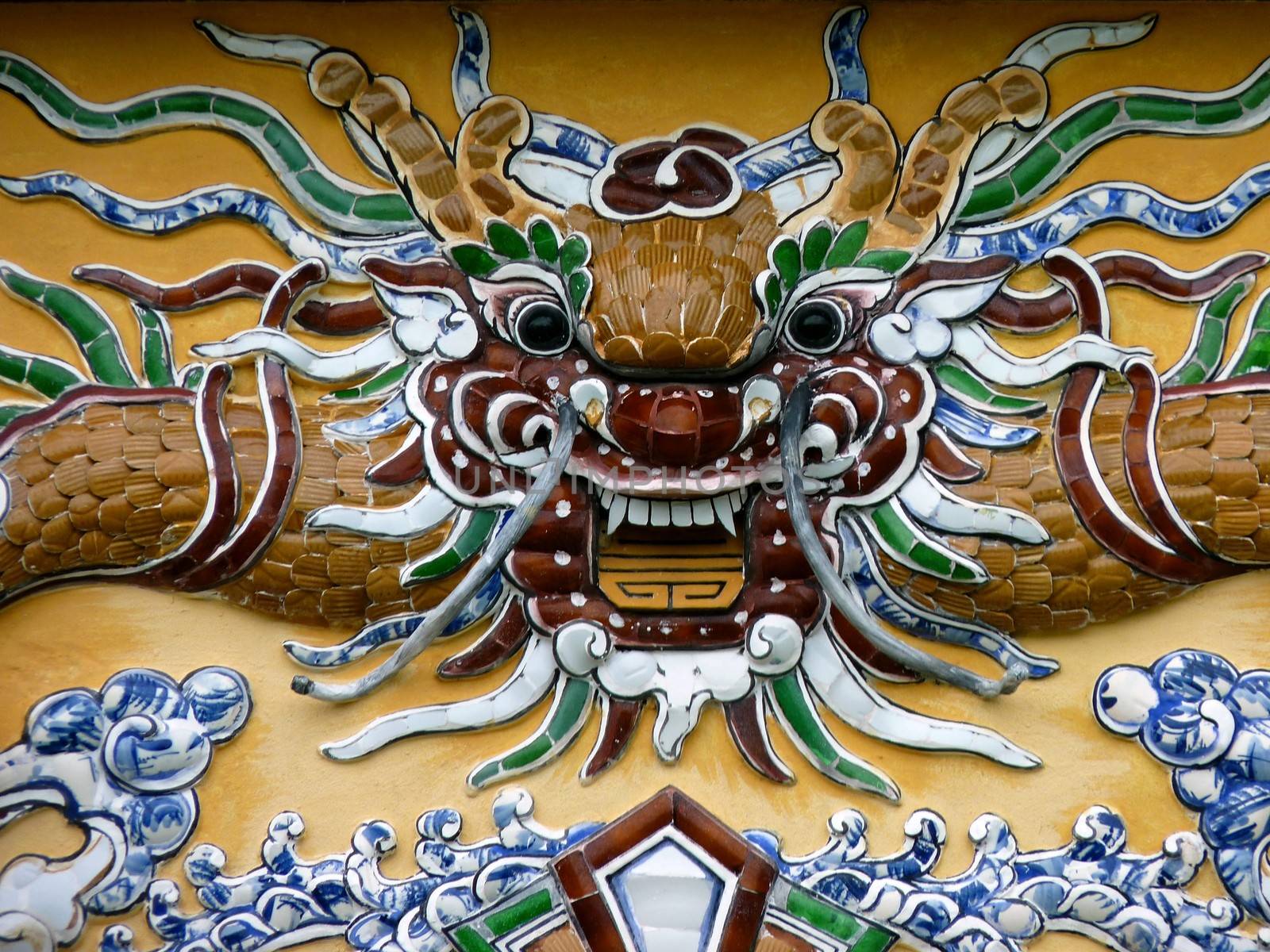 Ornament in Hue Citadel, Vietnam