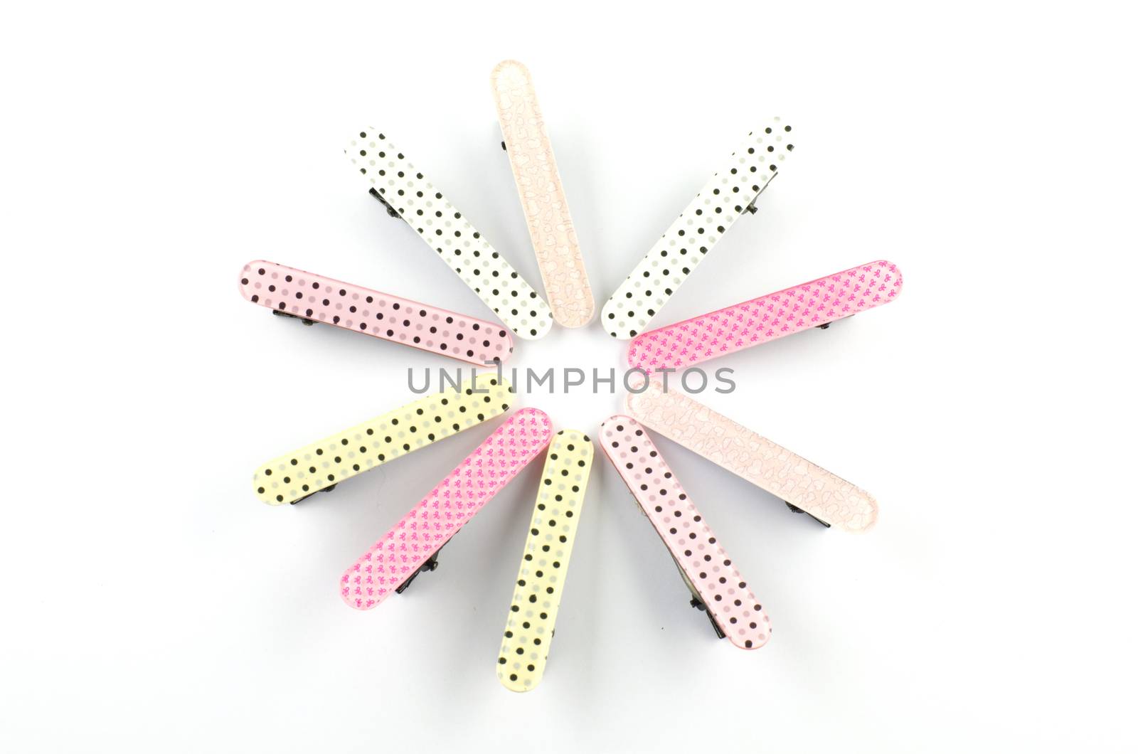 colorful  many hairpin isolated on white background