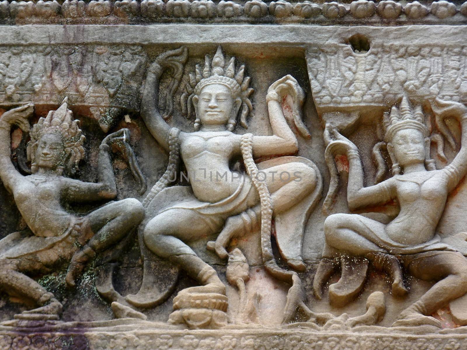 Sculpure in Preah Khan in Siem Reap, Cambodia