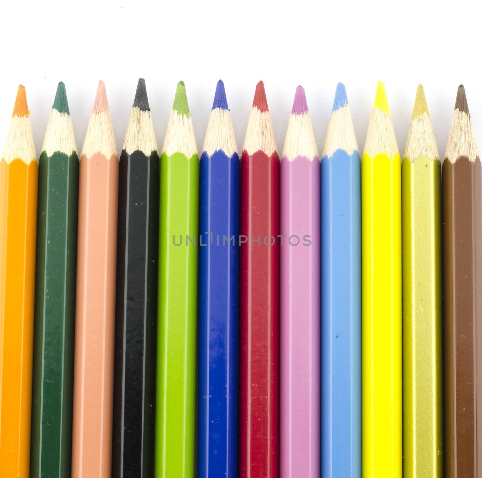 color pencil isolated on white background