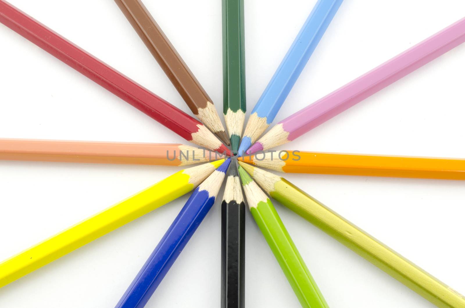 color pencil isolated on white background