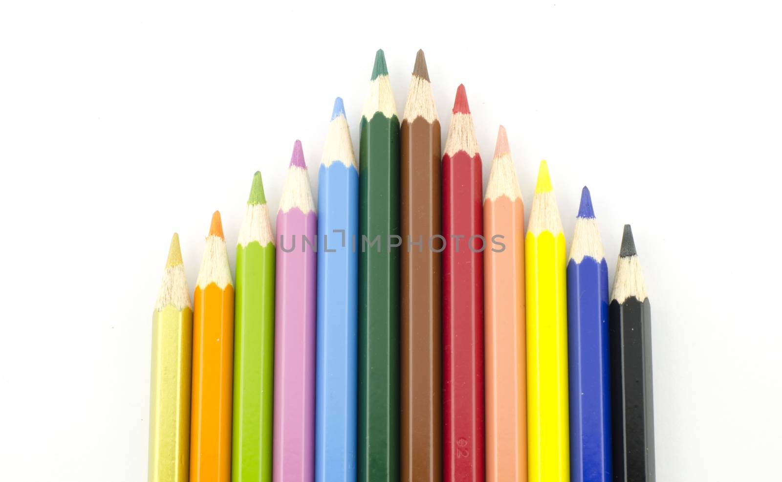 color pencil isolated on white background