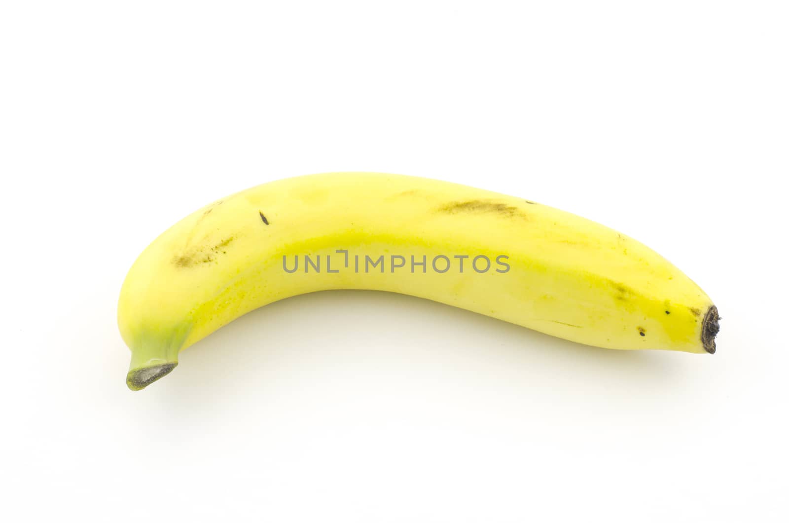 single banana isolate with white background