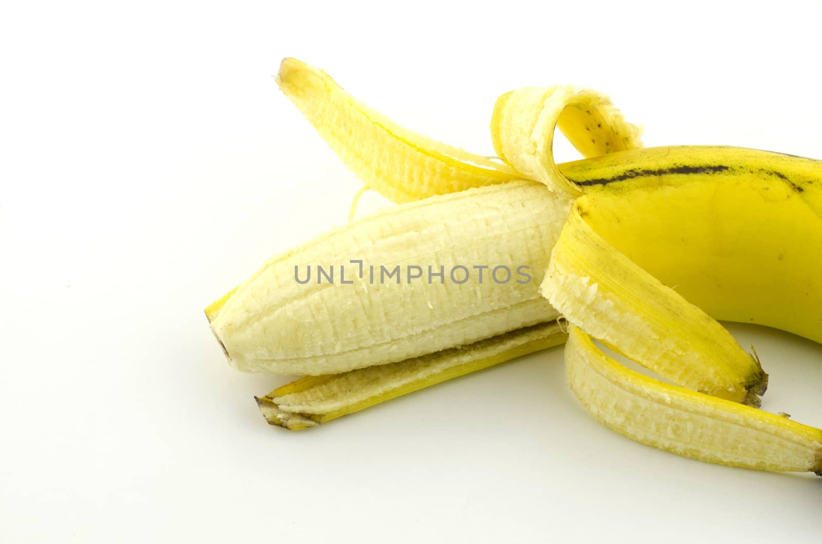 single banana isolate with white background