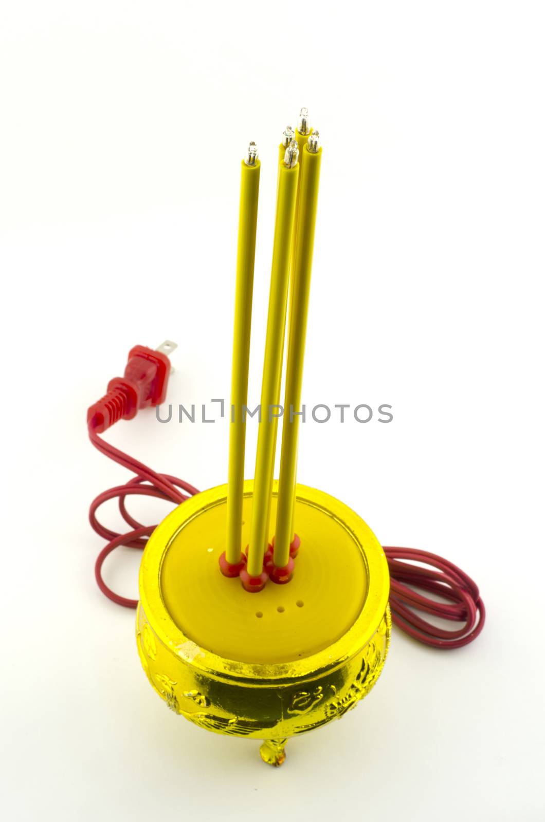 Electricity Incense burner isolated with white background