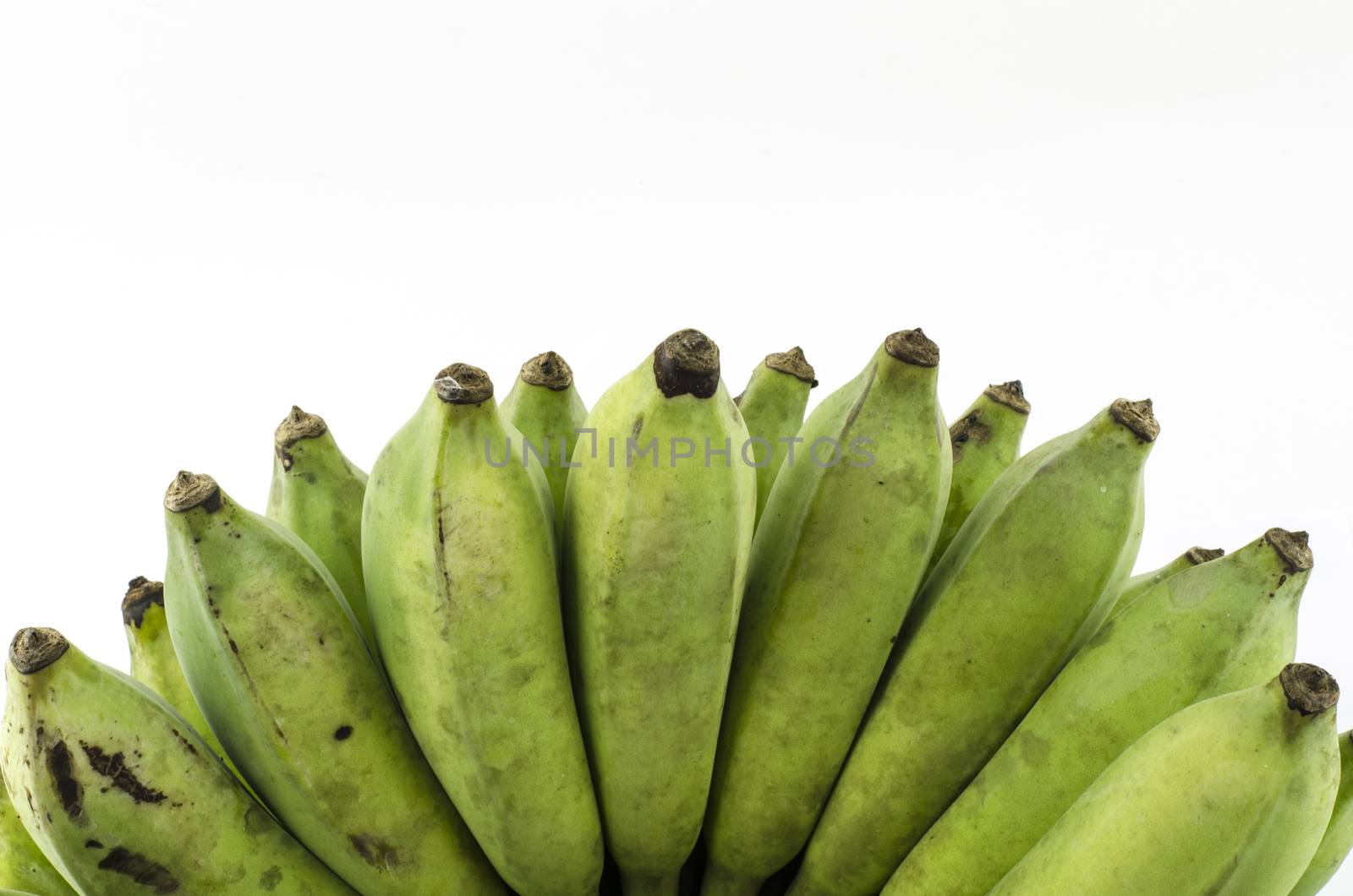 green banana isolate with white background