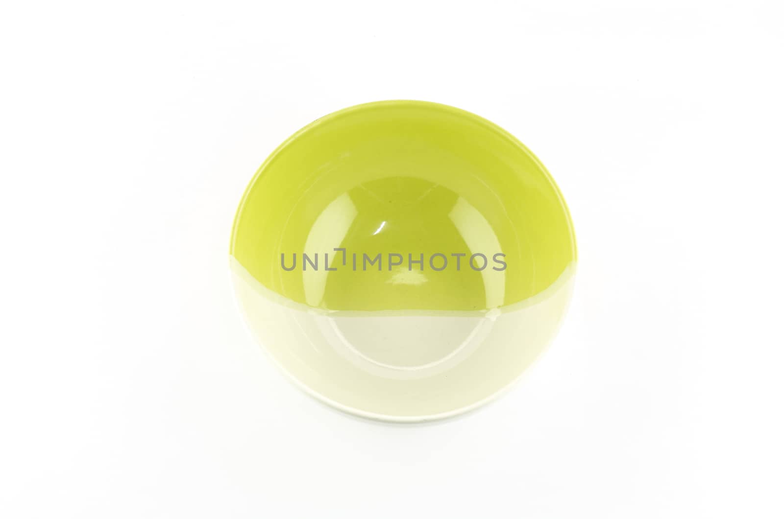 green white bowl isolated on white background