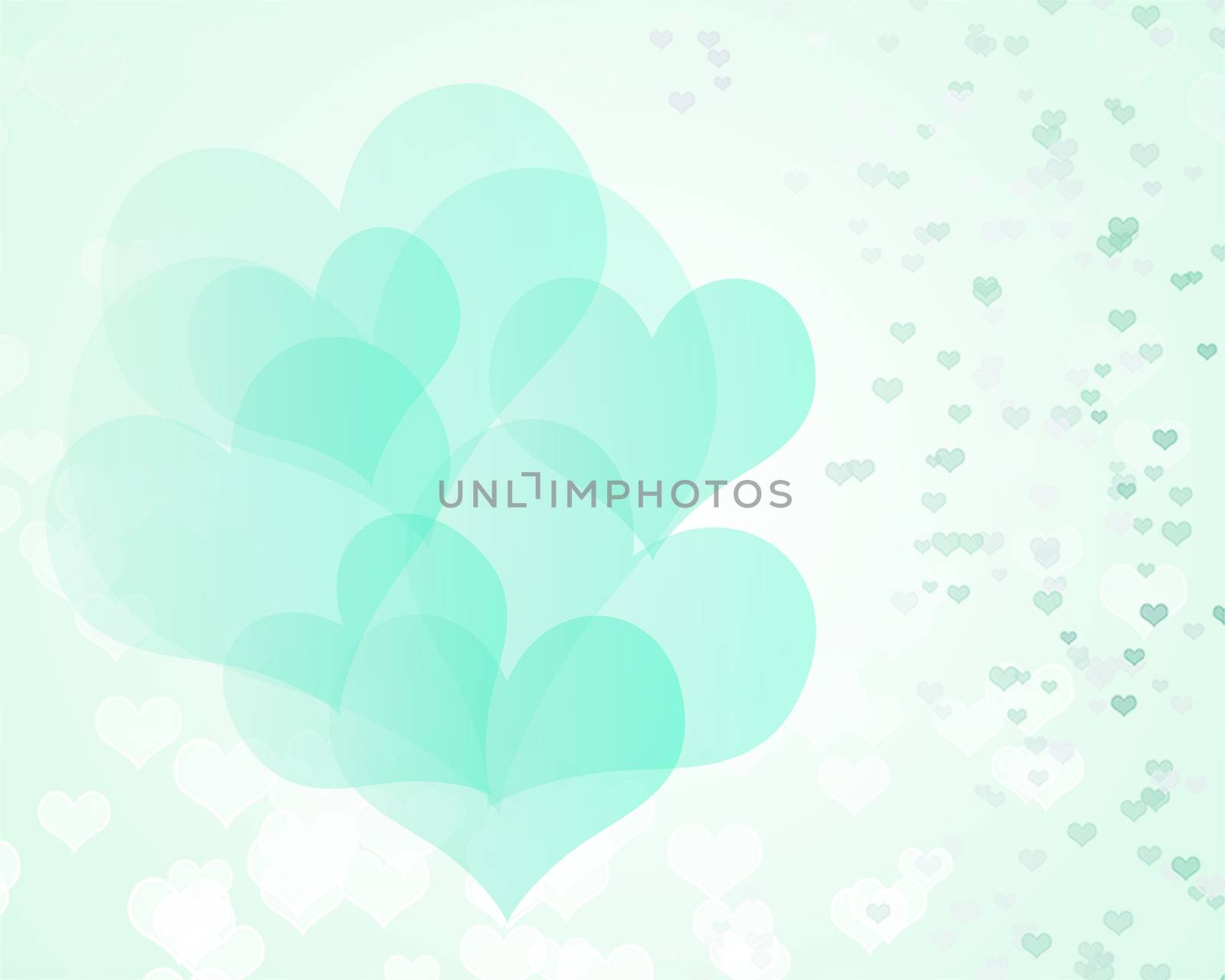 green heart of valentine on soft background