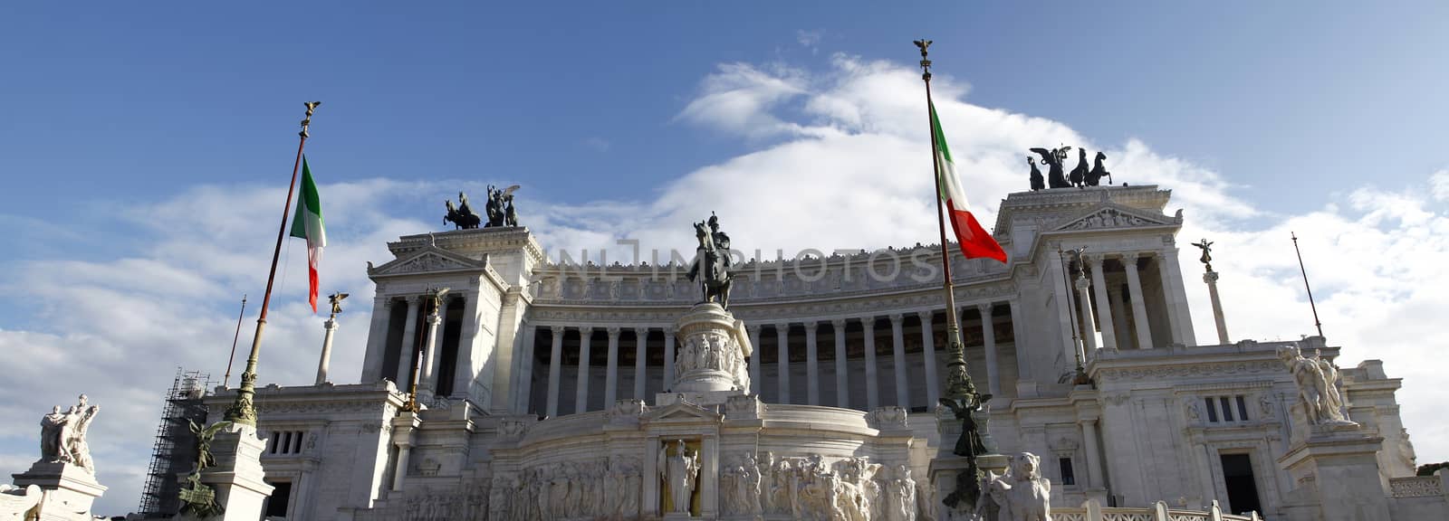 View of the Monument of Victor Emmanuel II, located in Rome, Italy